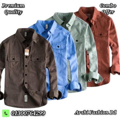 Premium Quality Long Sleeve Casual Shirt -4 Pcs