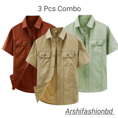 Premium Quality half Sleeve Casual Shirt -3 Pcs
