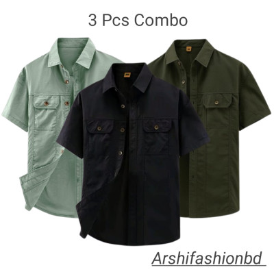 Premium Quality half Sleeve Casual Shirt -3 Pcs