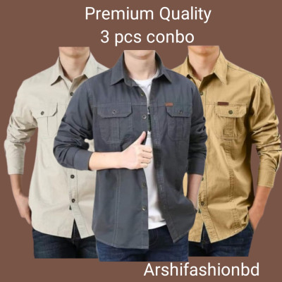 Premium Quality Long Sleeve Casual Shirt -3 Pcs
