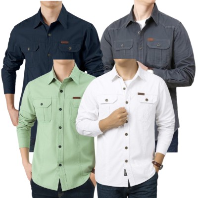 Premium Export Quality Double Pocket Shirt-4pcs Combo