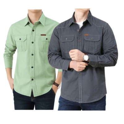 Premium Export Quality Double Pocket Shirt-2pcs Combo