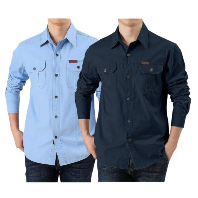 Premium Export Quality Double Pocket Shirt-2pcs Combo