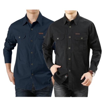 Premium Export Quality Double Pocket Shirt-2pcs Combo