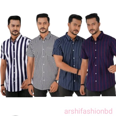 Premium Quality short  Sleeve Cotton Shirt 4.pcs como