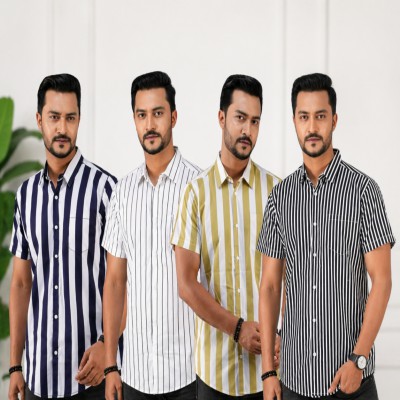 Premium Quality short  Sleeve Cotton Shirt 4.pcs como