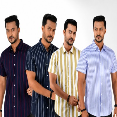 Premium Quality short  Sleeve Cotton Shirt 4.pcs como