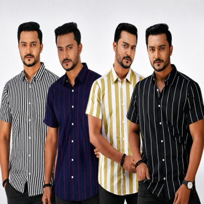 Premium Quality short  Sleeve Cotton Shirt 4.pcs como