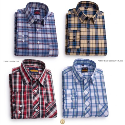 Arshi fashion new  Grameen Check Cotton Shirt.4.combo A,,2,,Z