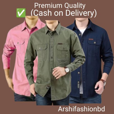 Premium Export Quality Double Pocket Shirt-3pcs Combo